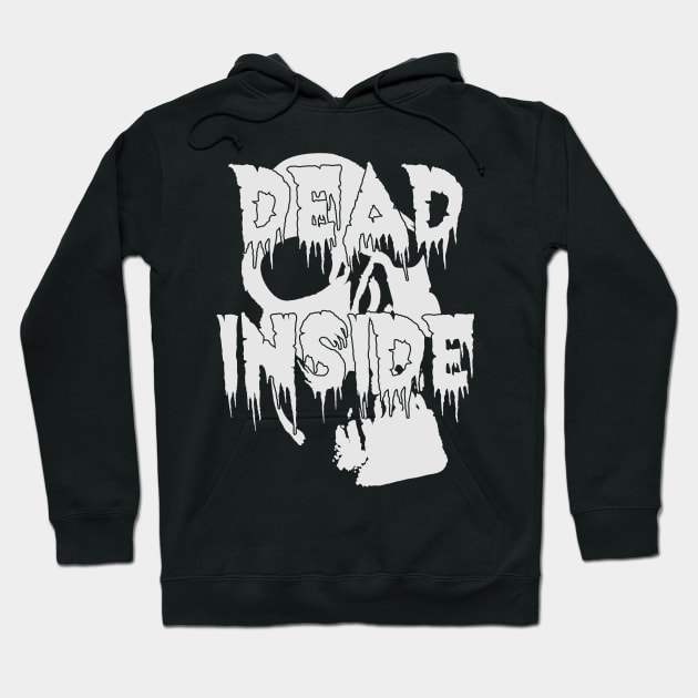 White Dead Inside Horror Hoodie by SunGraphicsLab